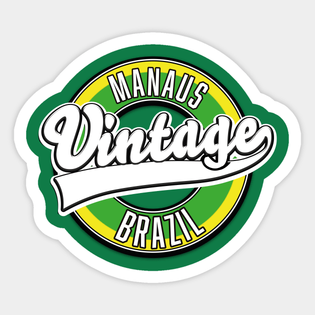 Manaus Brazil vintage logo Sticker by nickemporium1